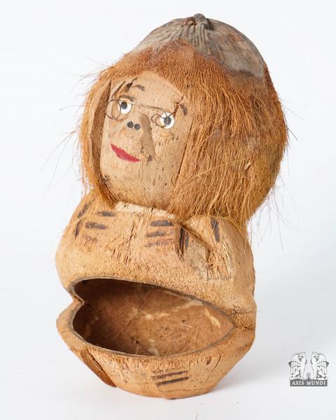 Skulptur Affe Kokosnuss