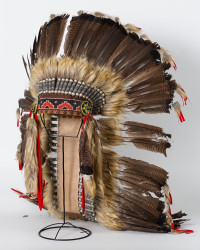 Skulptur Kopfschmuck Indianer Häuptling