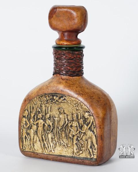 Karaffe Likörflasche Ledermantel