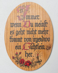 Schild Trostspruch Lichtlein