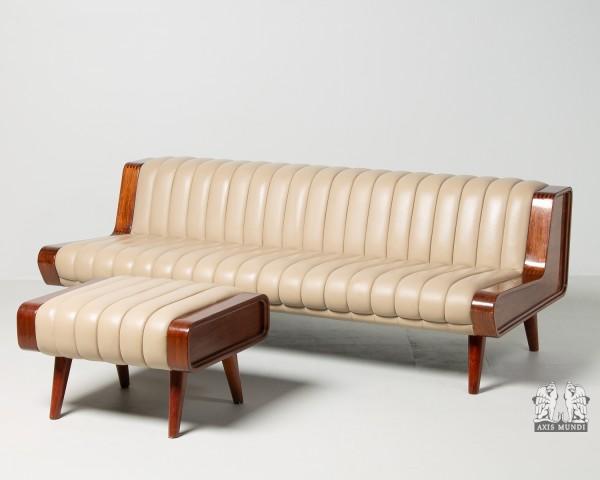 Sofa mit Hocker Ensemble 60'er Modern