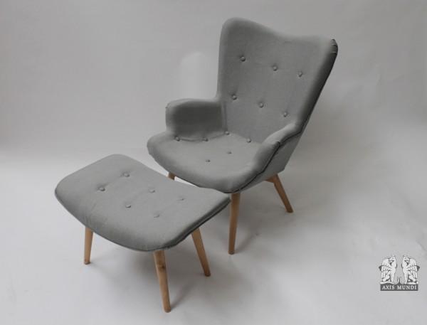 Sessel Retrostil mit Hocker