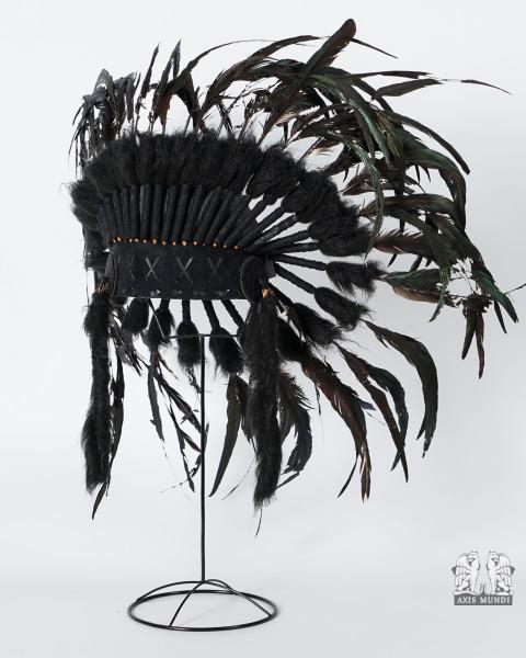 Skulptur Kopfschmuck Indianer Schwarz