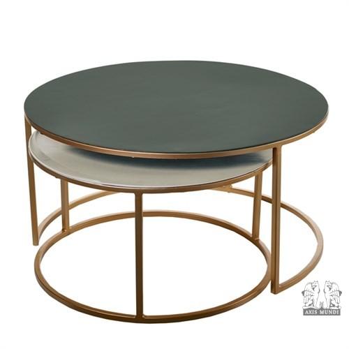 Beistelltisch-Set 2'er „Enamel Dark“