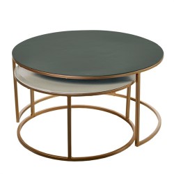 Beistelltisch-Set 2'er „Enamel Dark“