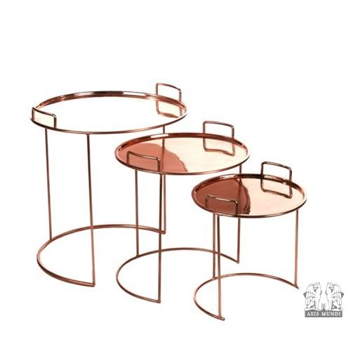 Beistelltisch-Set 3'er „Tray Round“